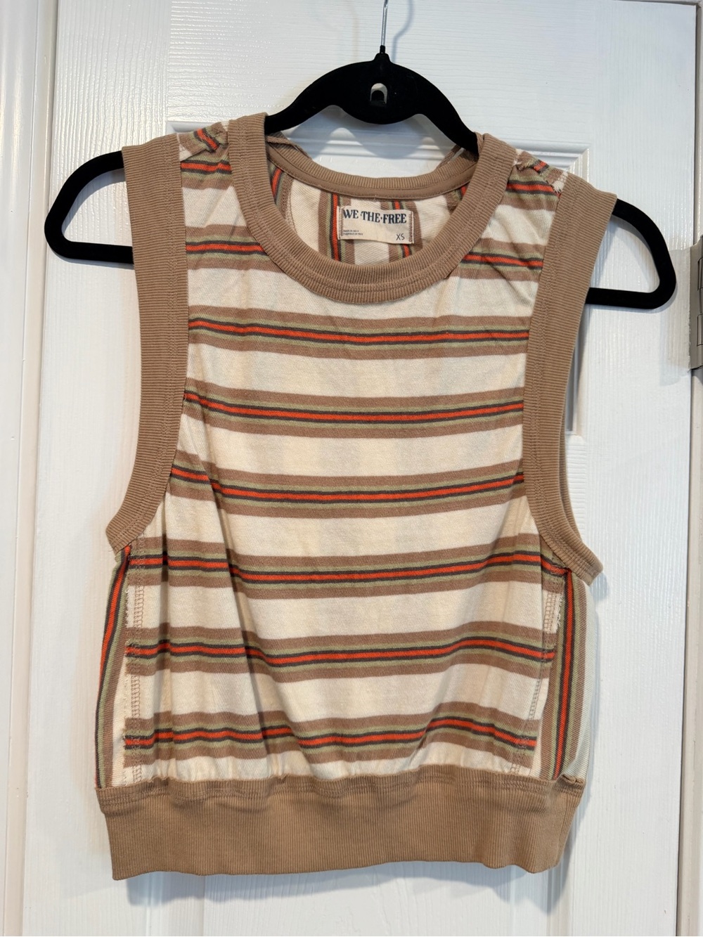 NWOT We The Free People Size XS Striped Sleeveless Muscle Tank Top Cotton Vest